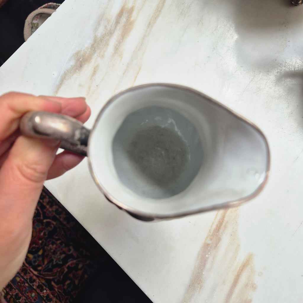 Antikes versilbertes WMF Porzellan Services Silber Kanne Zuckerdose und Milchkännchen Tee Kaffee