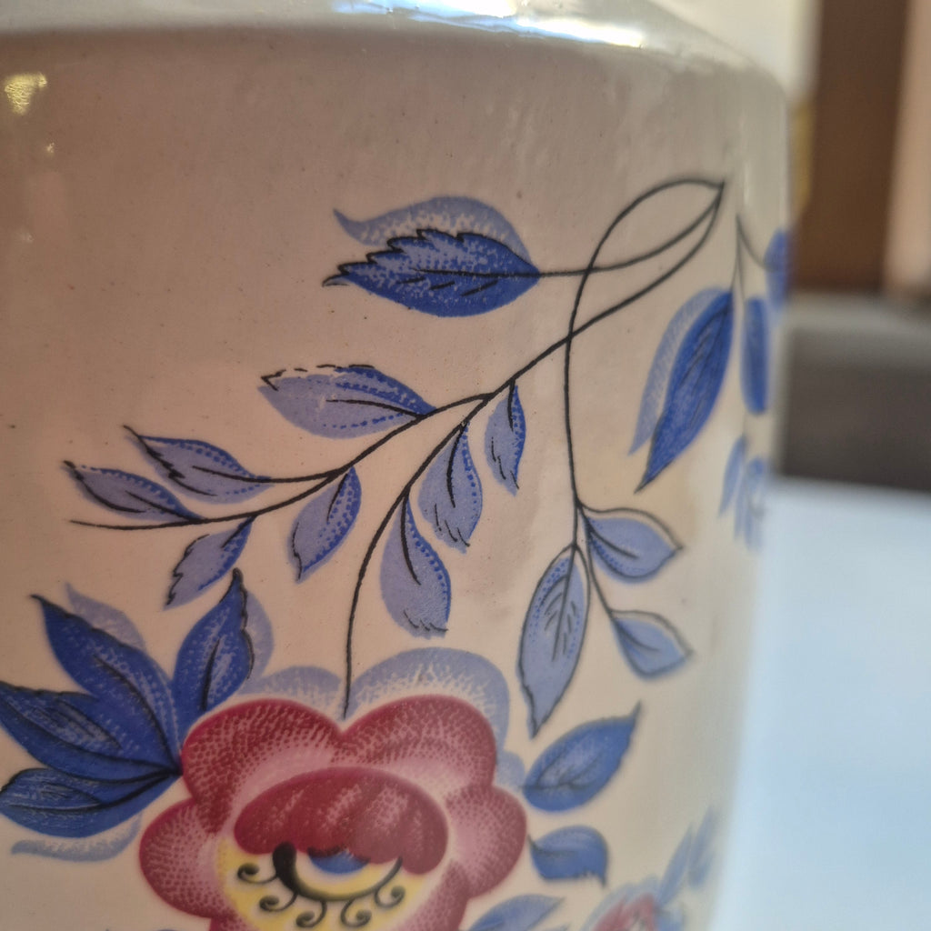 Vintage Design-Vase – Handgefertigte Keramik mit abstrakter Glasur & Relief