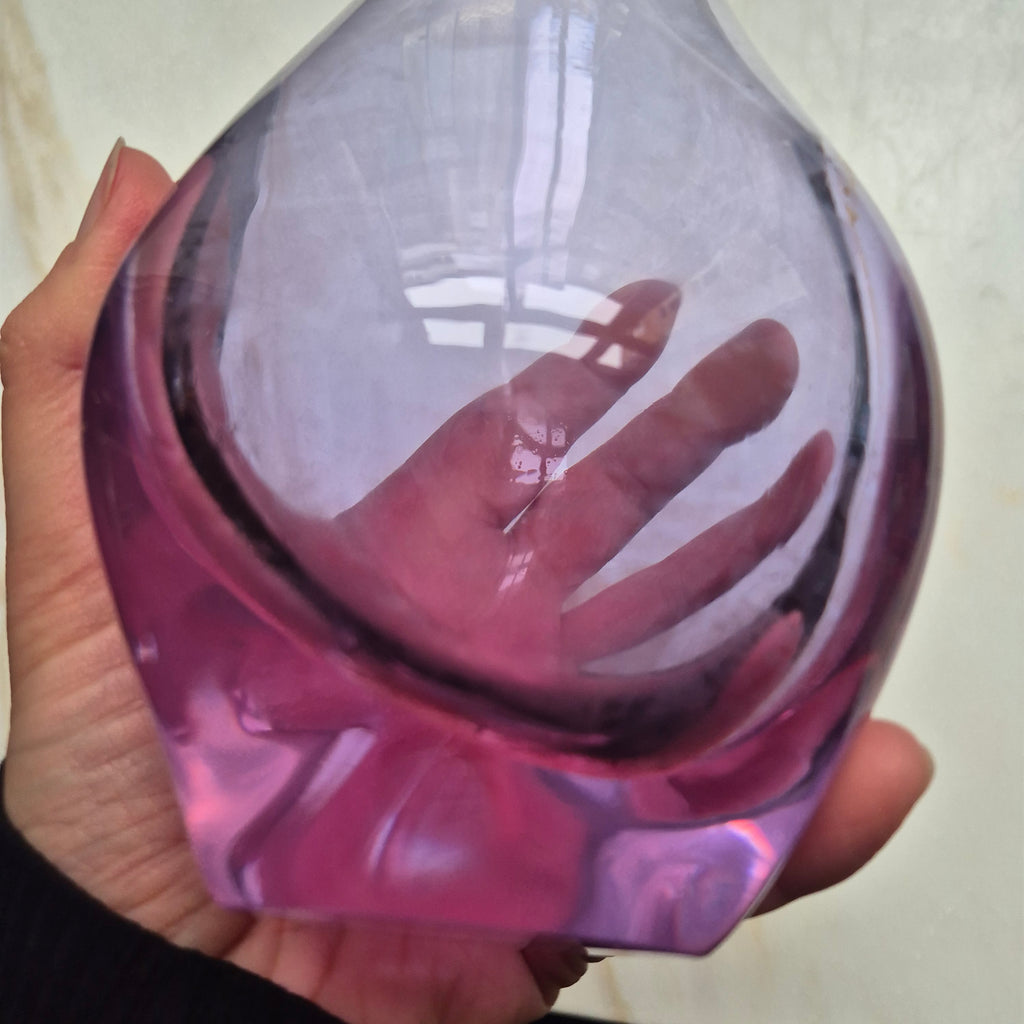 Vintage 70er Jahre Glas Vase wie Murano lila