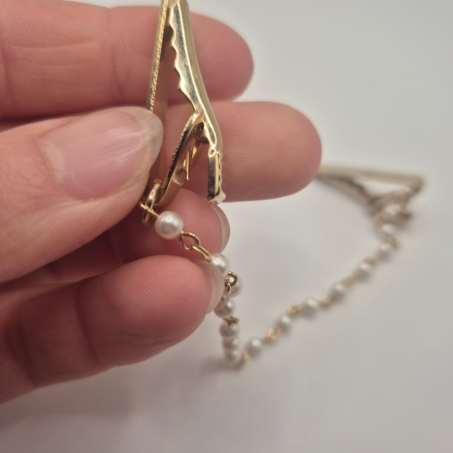 Vintage Kragenkette Perlen-Collier mit Clips