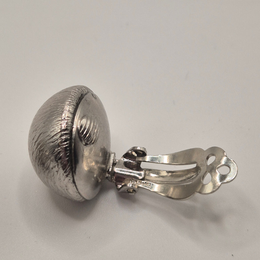 Vintage 50er Jahre Massive Runway Ohrringe / Made in West Germany Statement Clips Silber