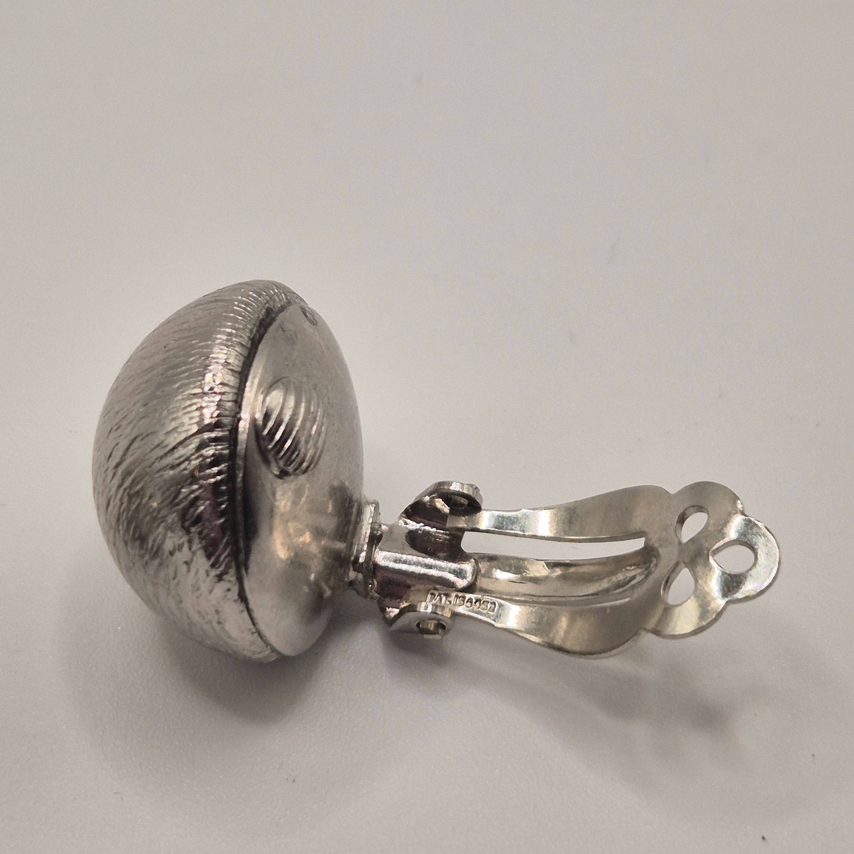 Vintage 50er Jahre Massive Runway Ohrringe / Made in West Germany Statement Clips Silber