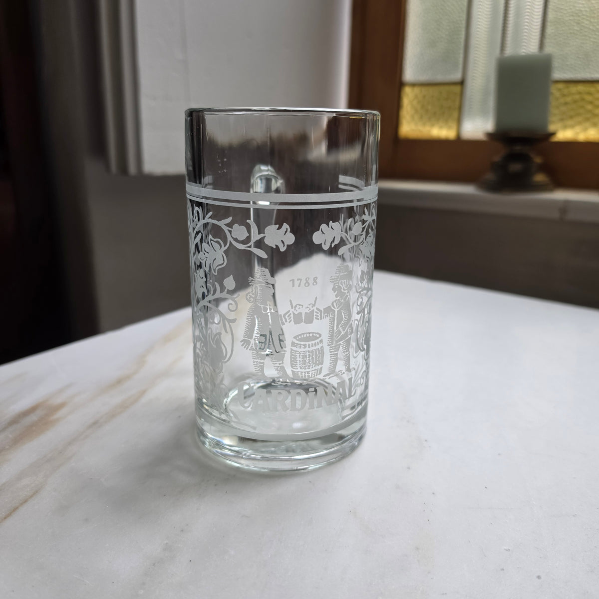 Vintage Cardinal Bierkrug 0,5 l – Klassisches Schweizer Bierglas mit Gravur