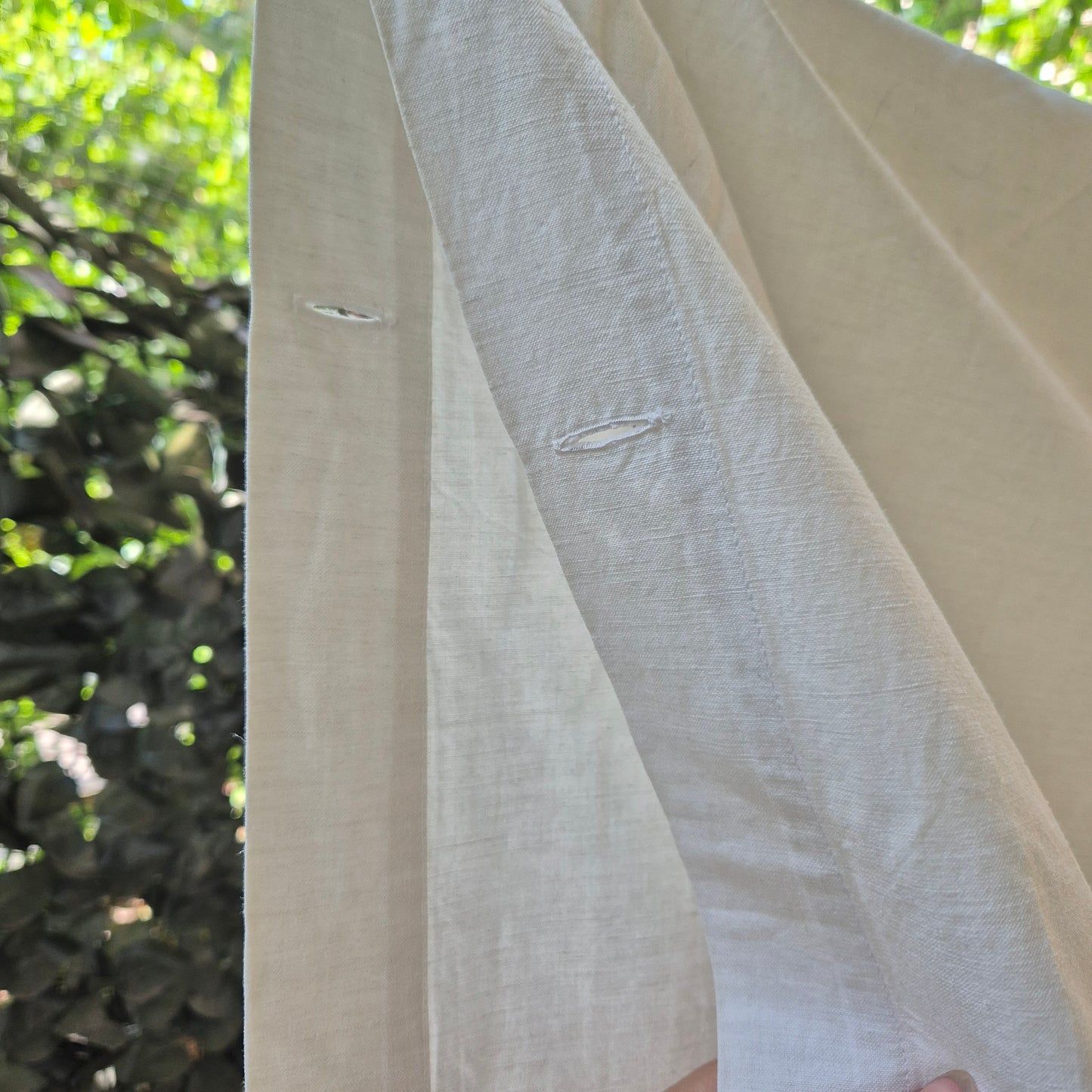 Antikes Bettlaken/Bettüberwurf Baumwolle mit Monogramm M.S. 150x235cm weiß