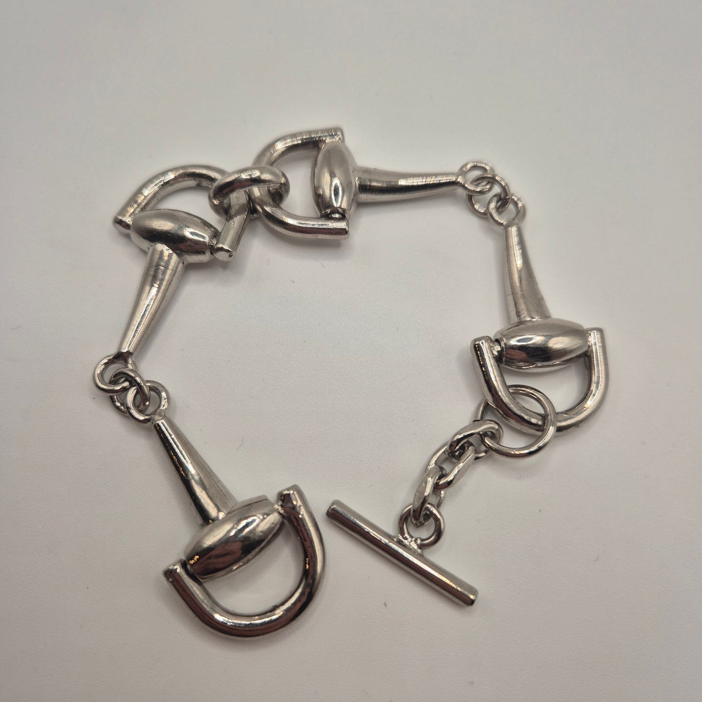 Silbernes Vintage Armband massiv Metall Statement 80er Jahre Anker