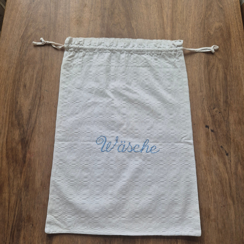 Antiker Baumwolle Wäschesack 43x62cm Handgemacht