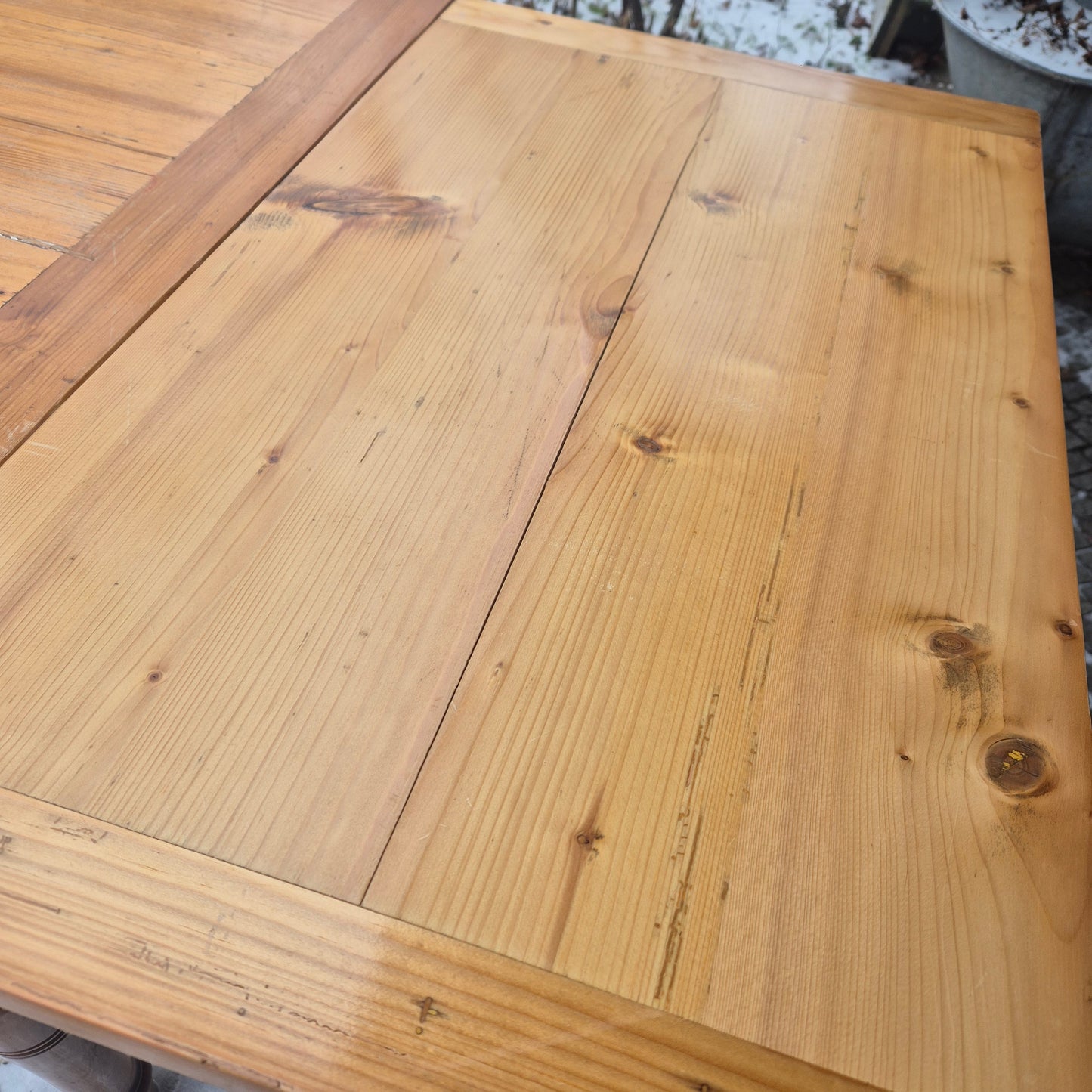 Antiker Gründerzeit Tisch - ausziehbar mit gedrechselten Füßen & Schublade