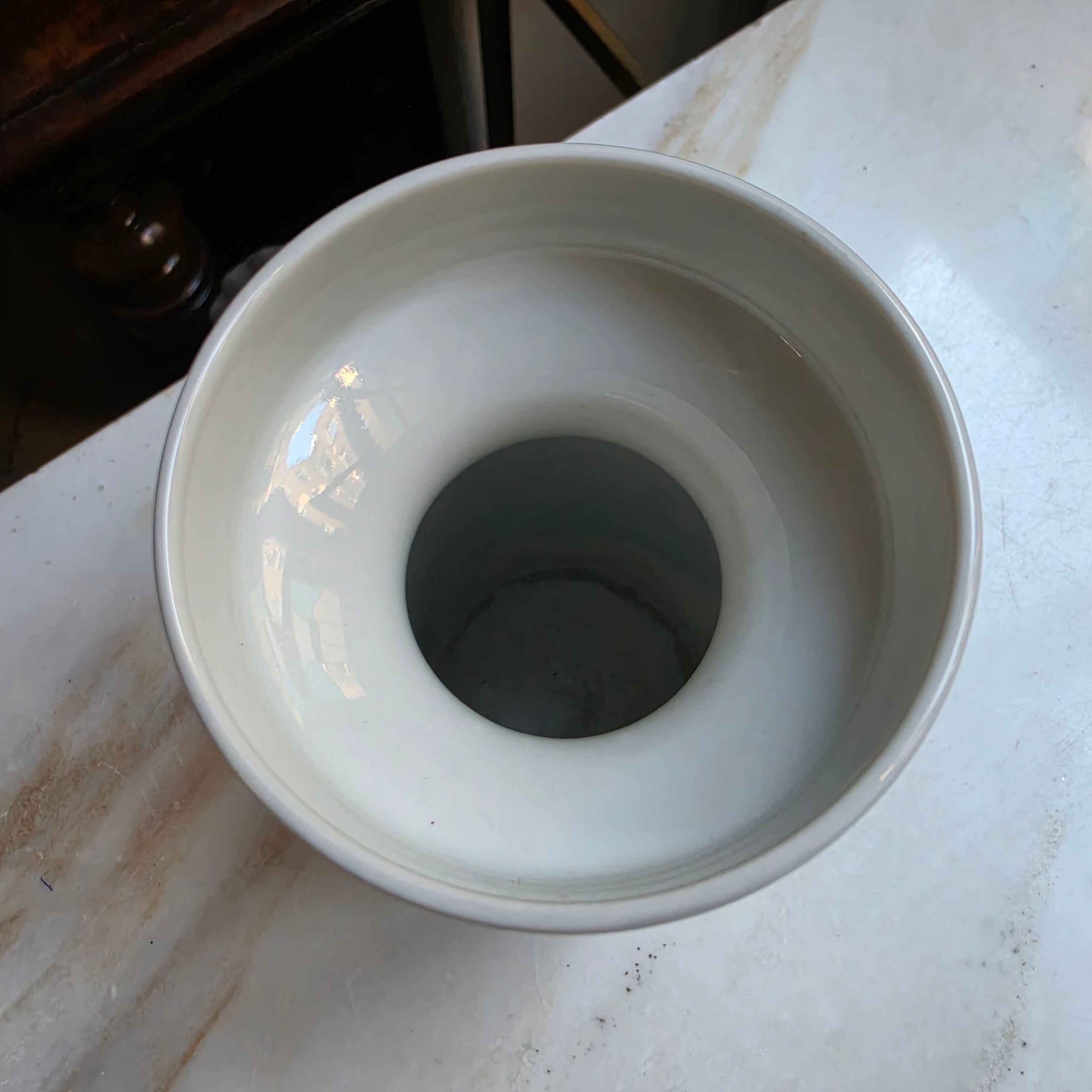 Alte Porzellan Vase Echt Kobalt Fine China Lichte Schiffsmotiv Mühle Hafen