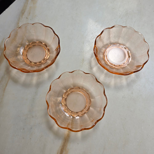 3x Rosalin Glasschalen - im Art-Déco-Stil - Schälchen