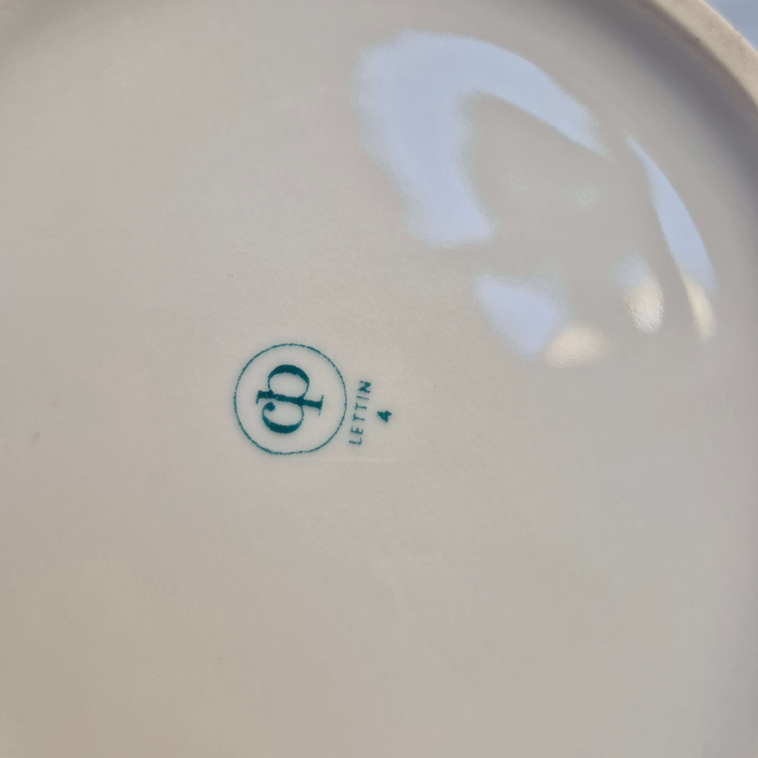 Lettin Porzellan Kaffeekanne 60er Jahre - mit Goldaktzenten