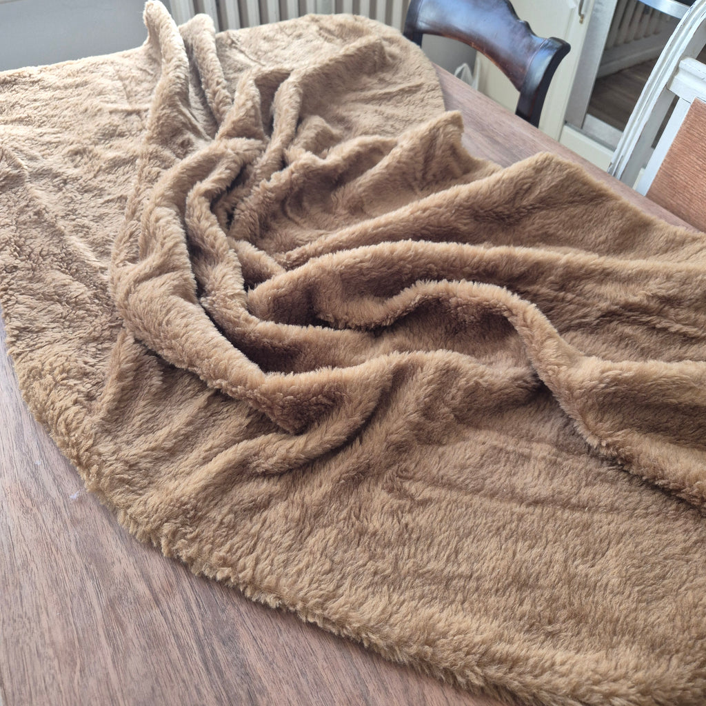 Vintage Futterfell Stoffrest Kunstfell braun 102x 165cm kuschelig