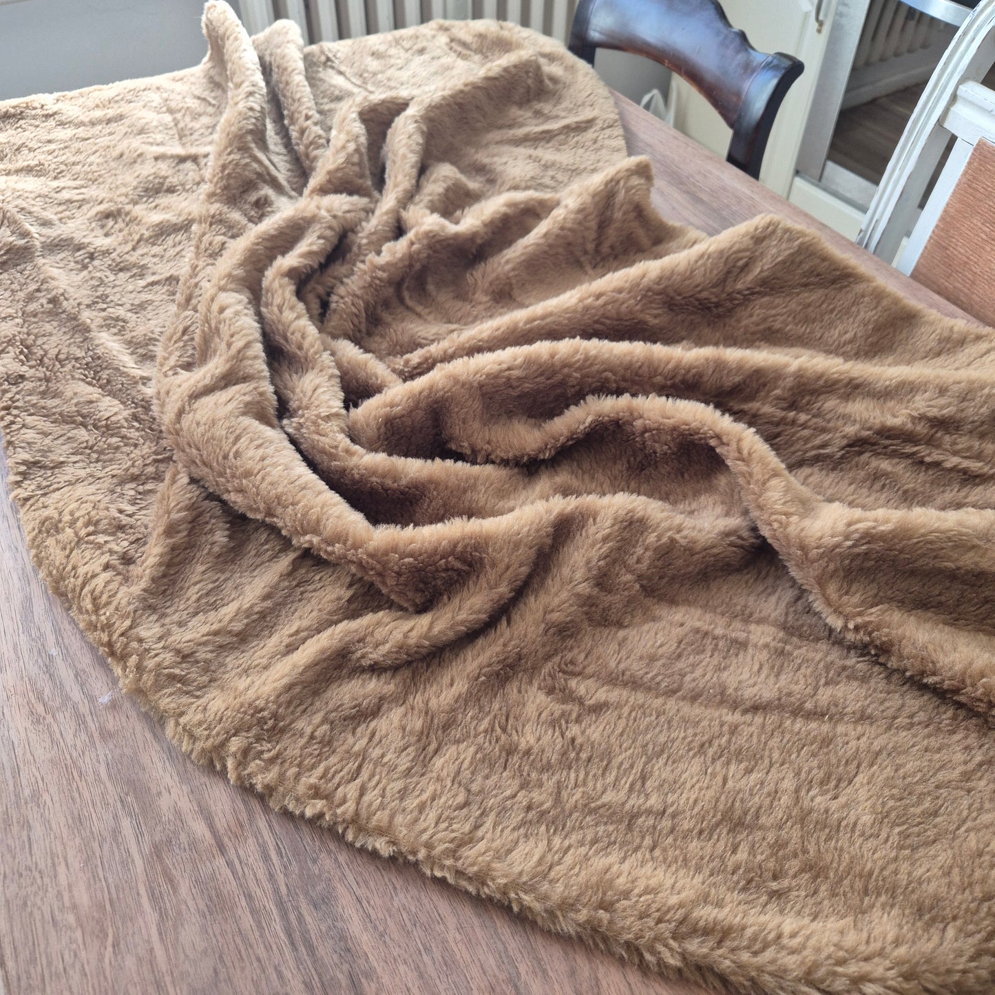 Vintage Futterfell Stoffrest Kunstfell braun 102x 165cm kuschelig