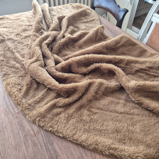 Vintage Futterfell Stoffrest Kunstfell braun 102x 165cm kuschelig