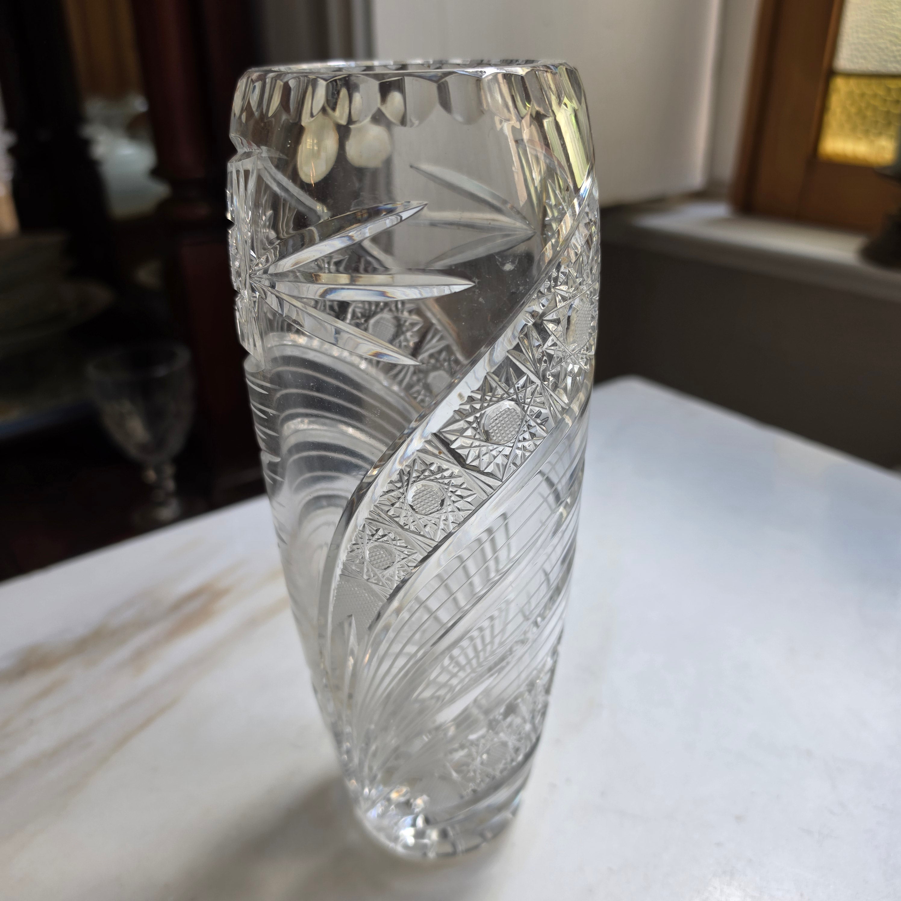 Handgeschliffene Kristall Vase - Rossi Czech Glass