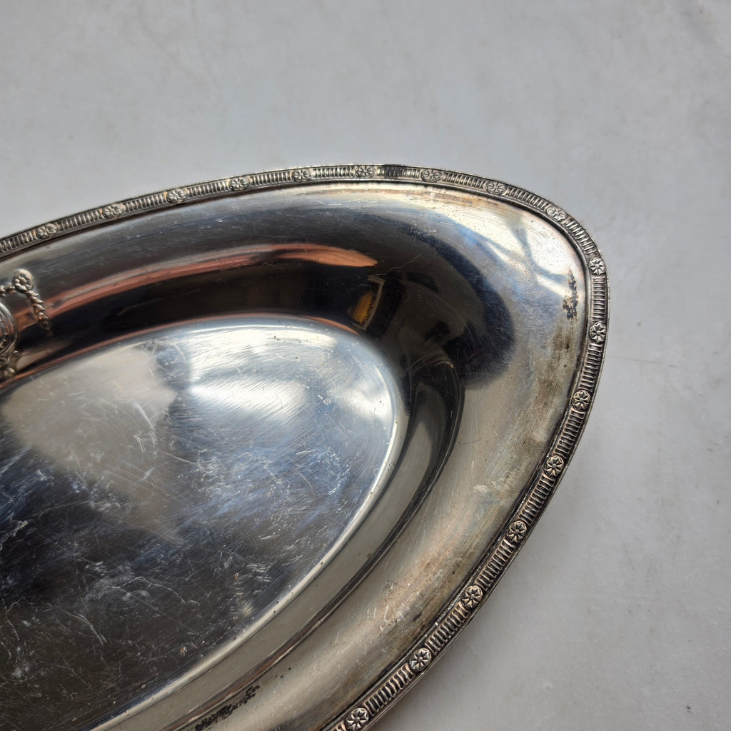 Vintage Servierschale „Sheffield Reproduction“ (Modell 164) – Versilberte Oval-Anrichteschale
