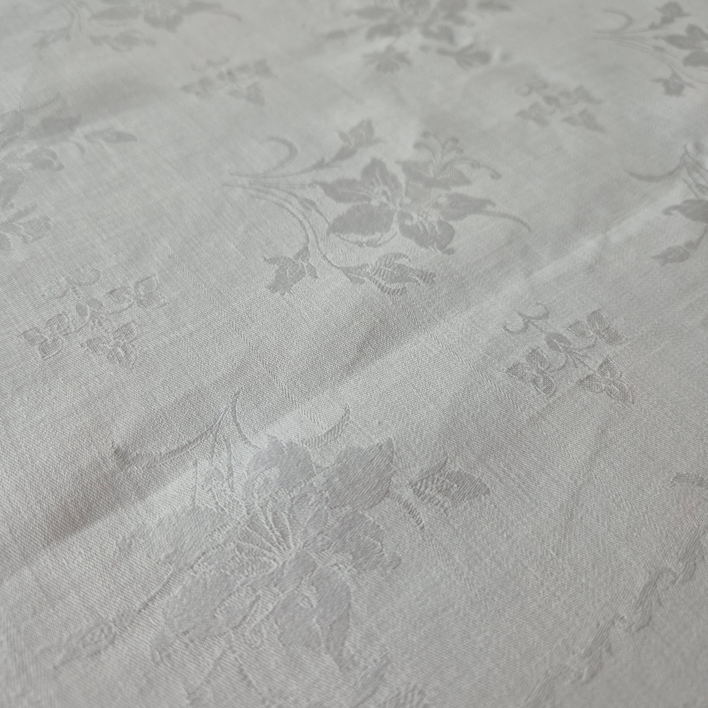 Antike Jugendstil Serviette Damast Baumwolle Monogramm M.weiß 71x68cm