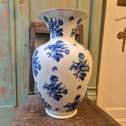 Antike große Porzellan Vase Schuhmann Bavaria Arzberg Germany Echt Kobalt blau weiß gold