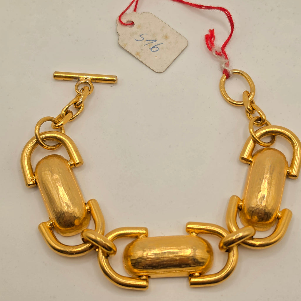 Vintage- Statement-Gliederarmband in mattiertem Gold-Look