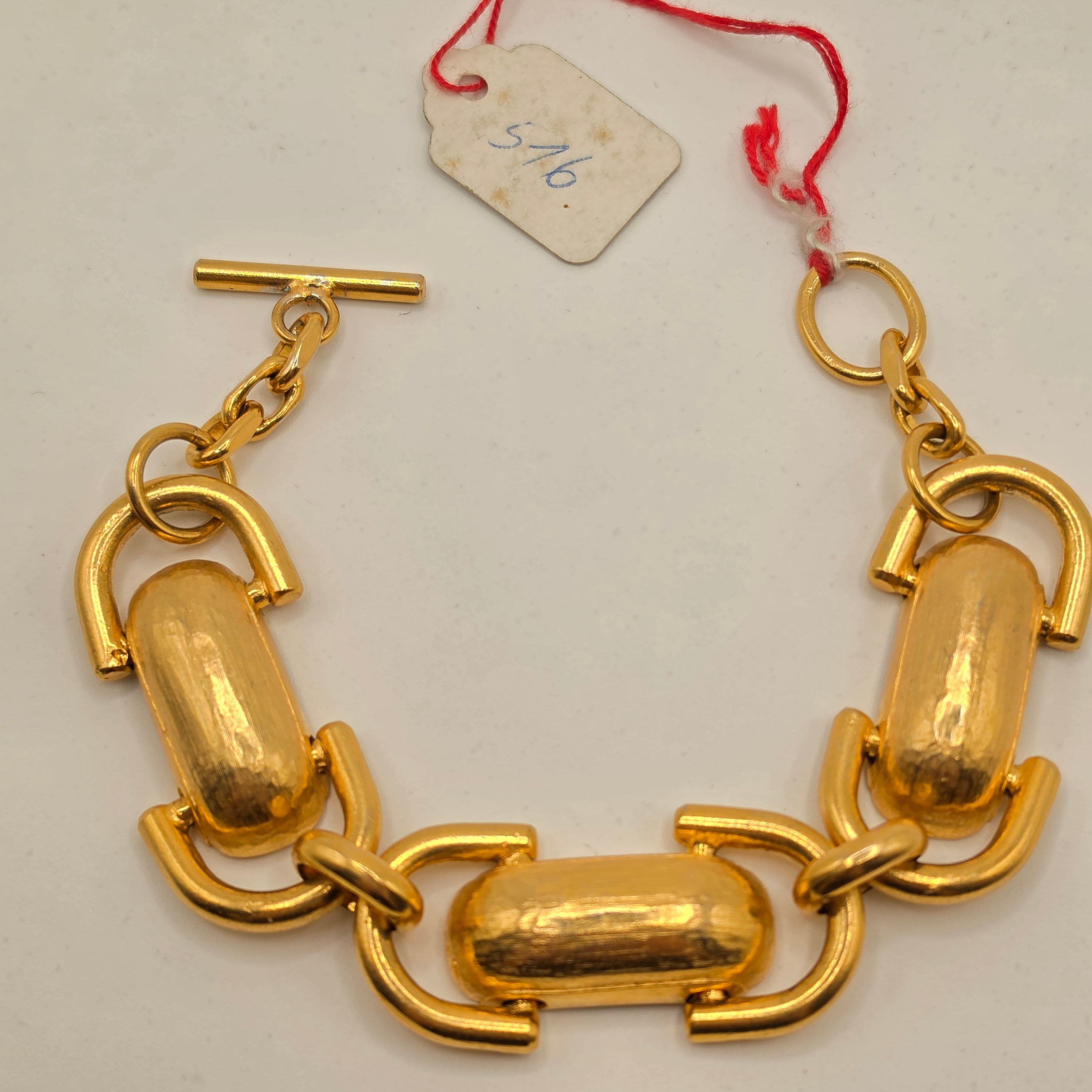 Vintage- Statement-Gliederarmband in mattiertem Gold-Look