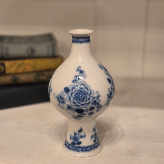 Antike kleine Porzellan Vase Wallendorfer weiß blau Echt Cobalt