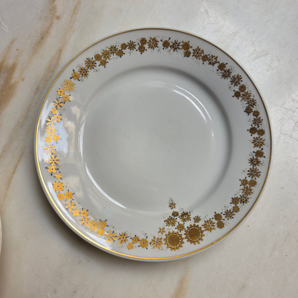 Antikes Teegedeck 3-teilig – CP Lettin Porzellan mit goldener Ornamentik & Goldrand