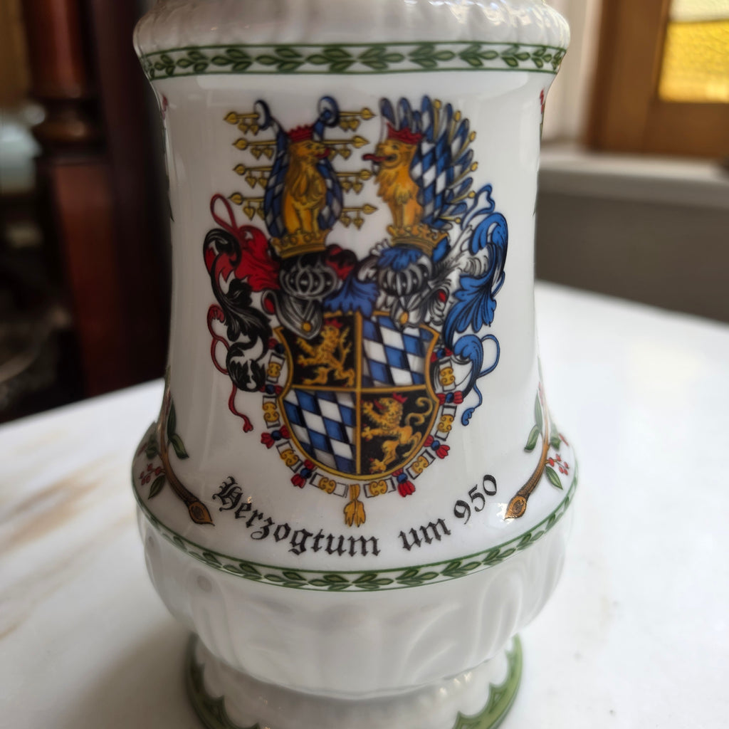 Vintage Sammlerkrug Porzellan & Zinn – Kühr Sandizell „Bayerisches Herzogtum um 950“ – Limitiert - Bierkrug