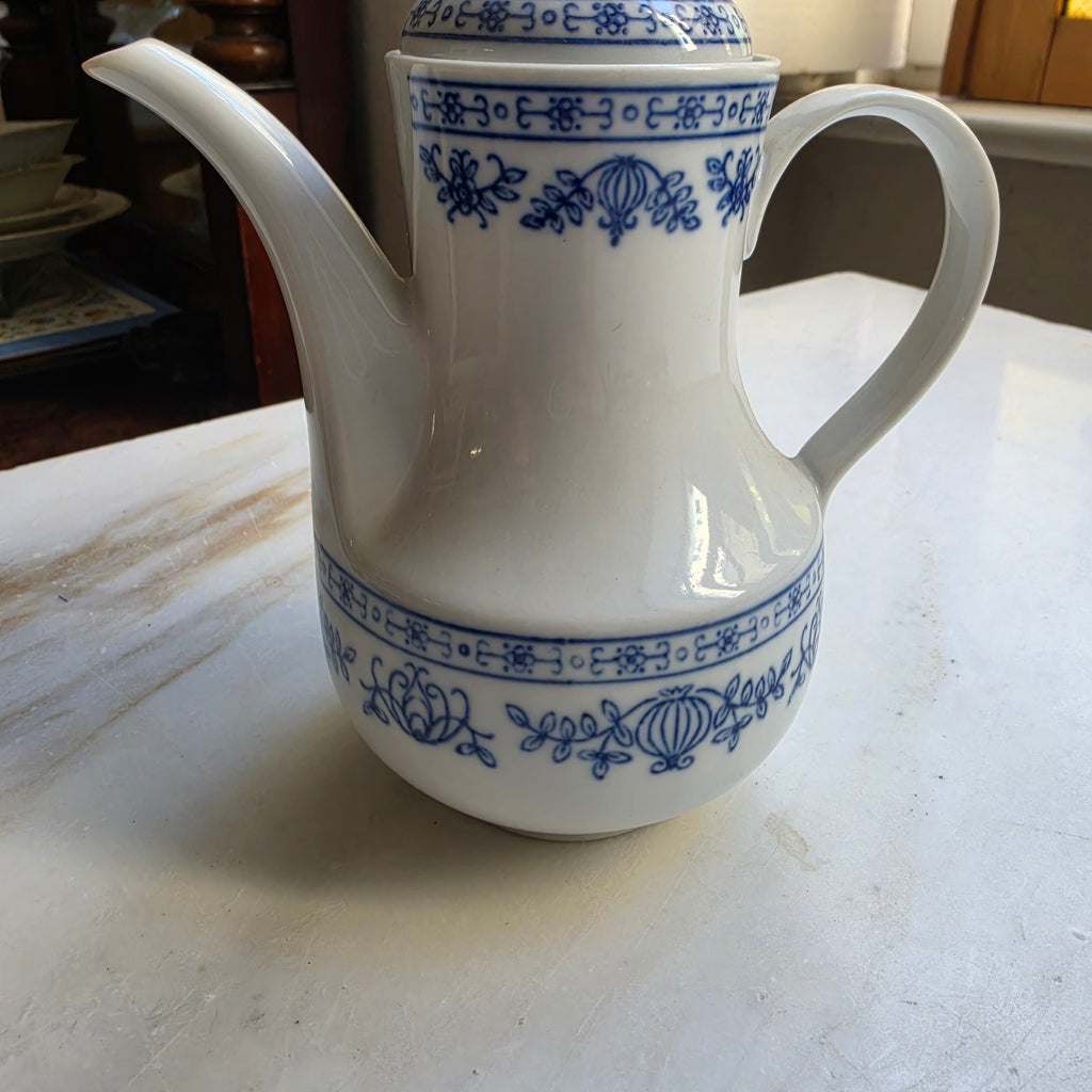 Kahla GDR Zwiebelmuster Tee Kaffeekanne Kanne Mokka Vintage blau weiß kobaltunterglasur