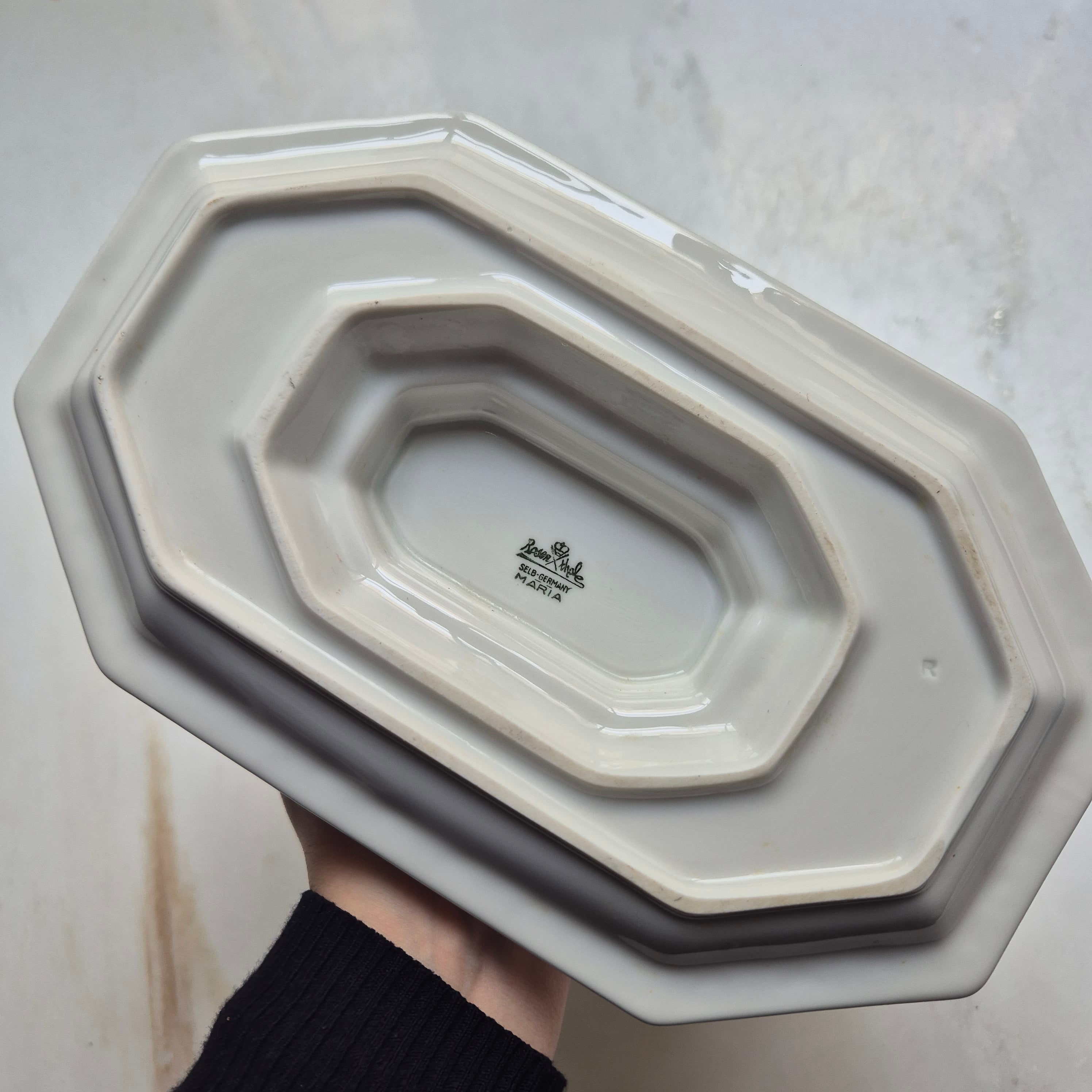Antike Sauciere Schüssel Porzellan Rosenthal Maria weiß