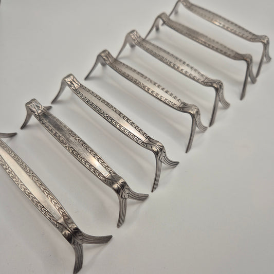 7x Art Jugendstil Messerbänke Metall