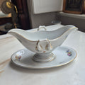 Antike Saucen Sauciere Schüssel Blumenmalerei Porzellan Goldrand Rosenthal