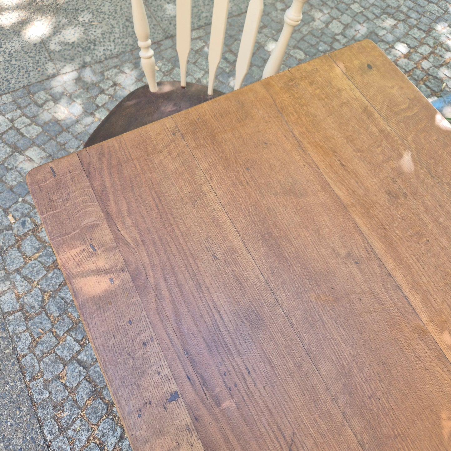 Antiker Jugendstil Tisch - Vollholz Eiche - 100x68cm - restauriert