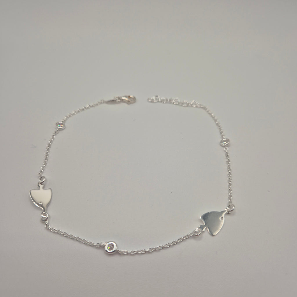 Zartes Fußkettchen Silber 925 Fische