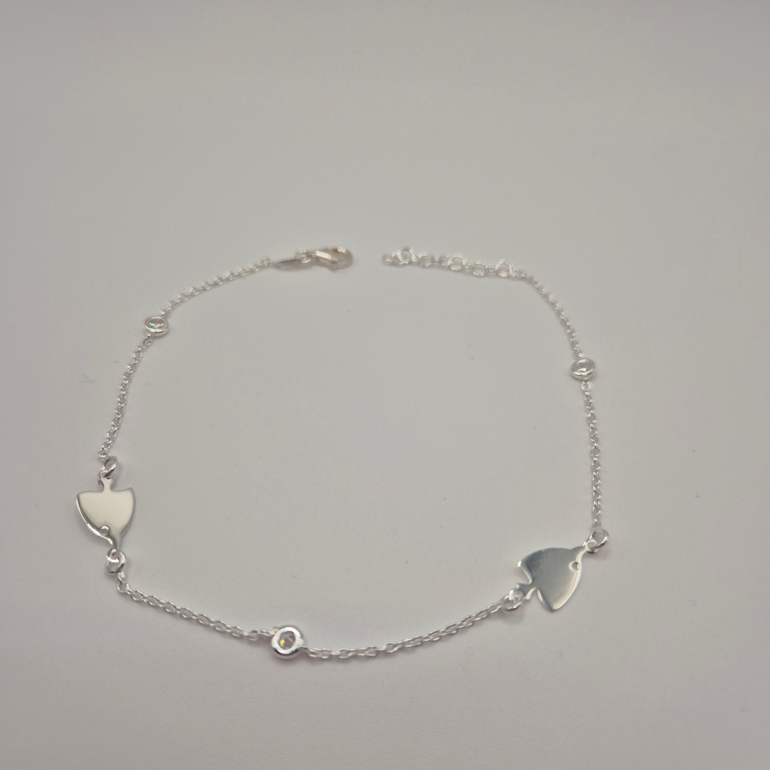 Zartes Fußkettchen Silber 925 Fische