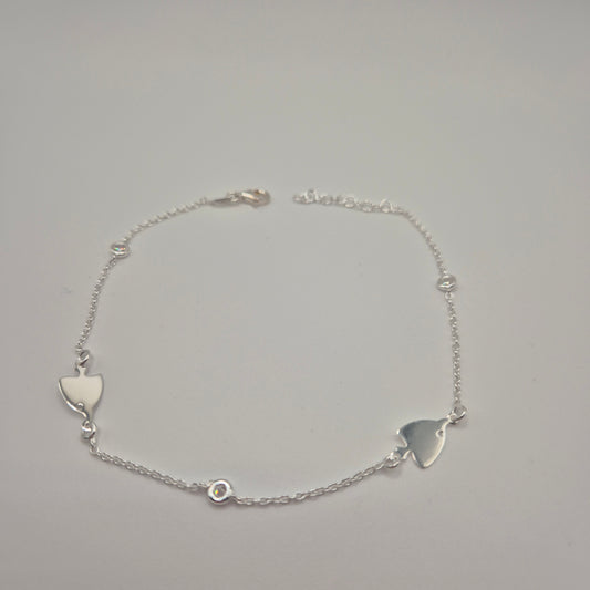 Zartes Fußkettchen Silber 925 Fische