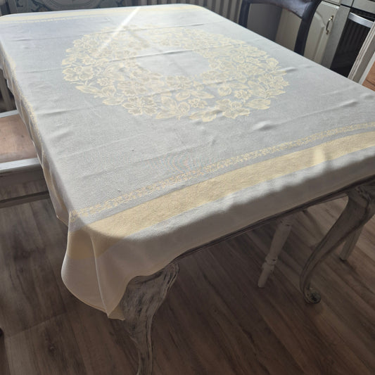 Vintage Tischdecke Pastellgelb 100x120cm Landhaus French