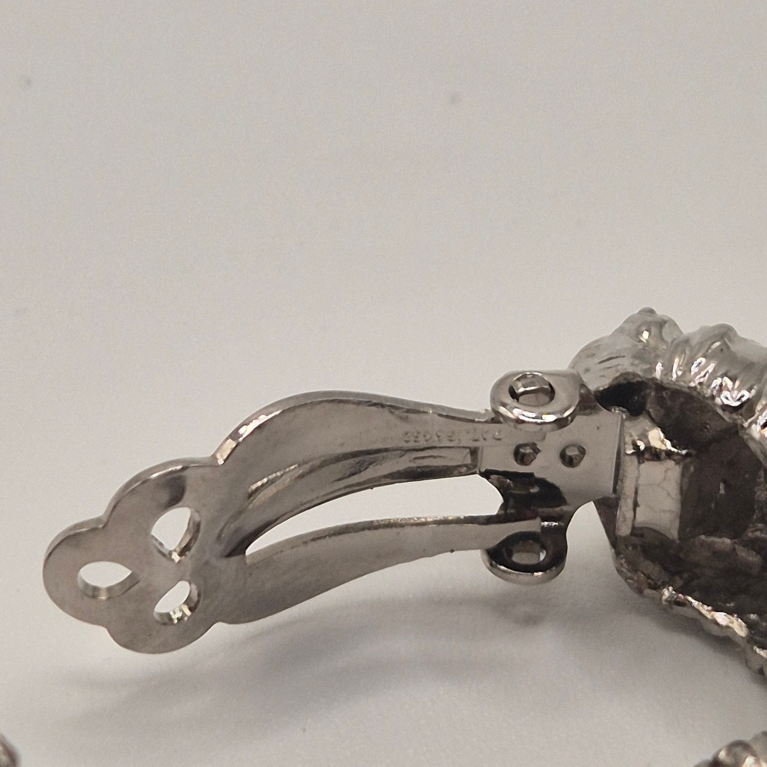 Vintage 50er Jahre Massive Runway Ohrringe / Made in West Germany Statement Clips Creolen Silber