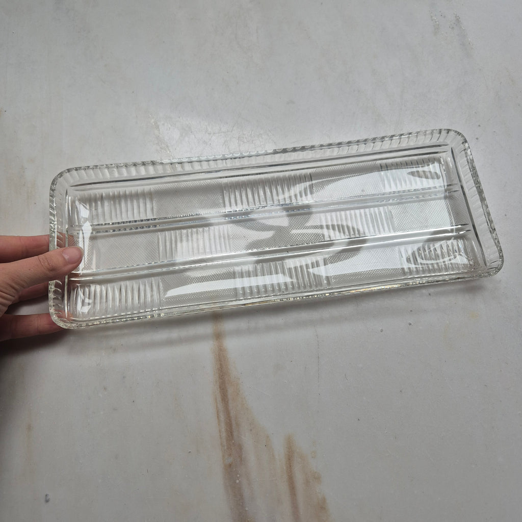 Vintage Glas Kuchenplatte - Servierplatte