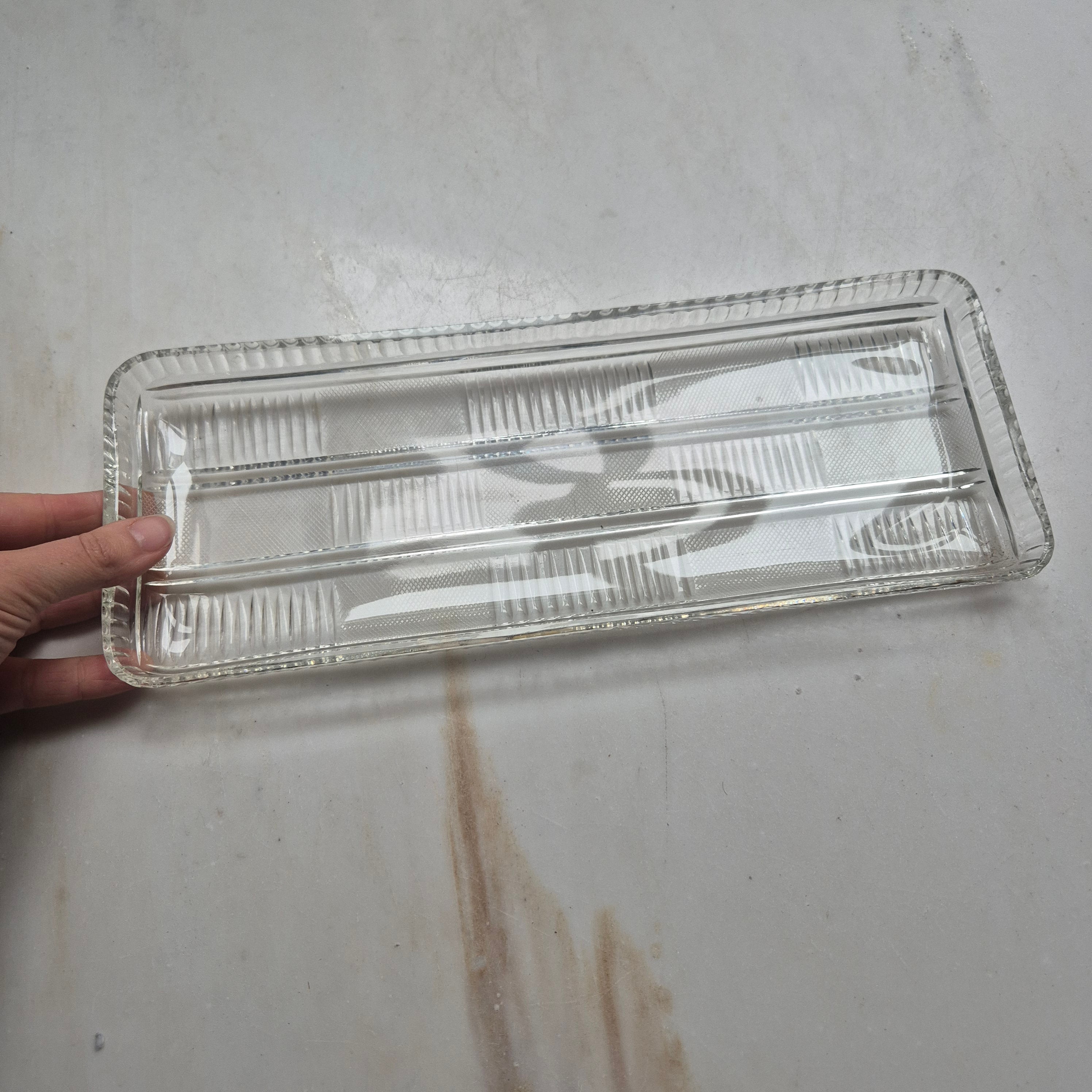 Vintage Glas Kuchenplatte - Servierplatte