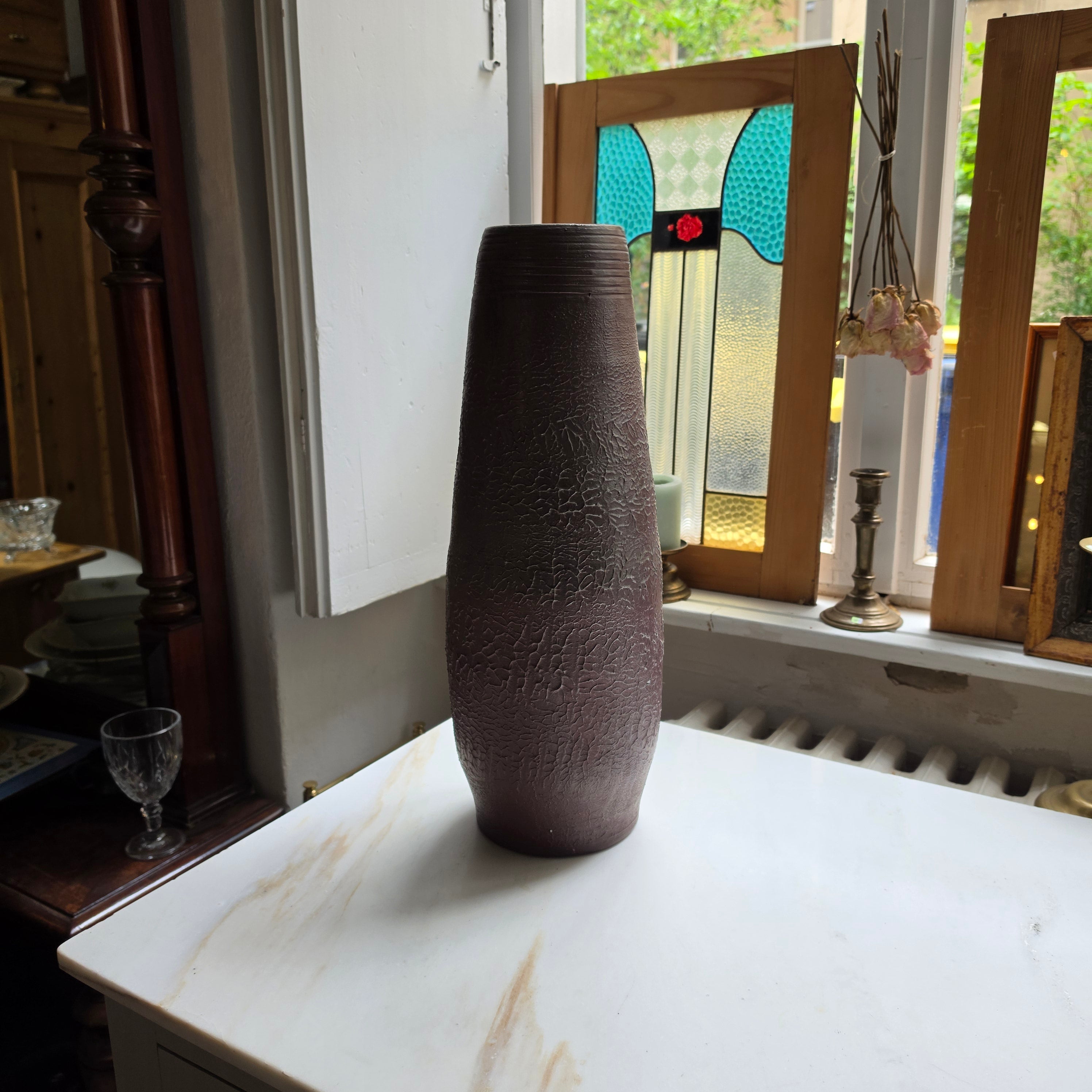 Vintage Bodenvase DDR – VEB Haldensleben – Fat Lava - Borken-Design