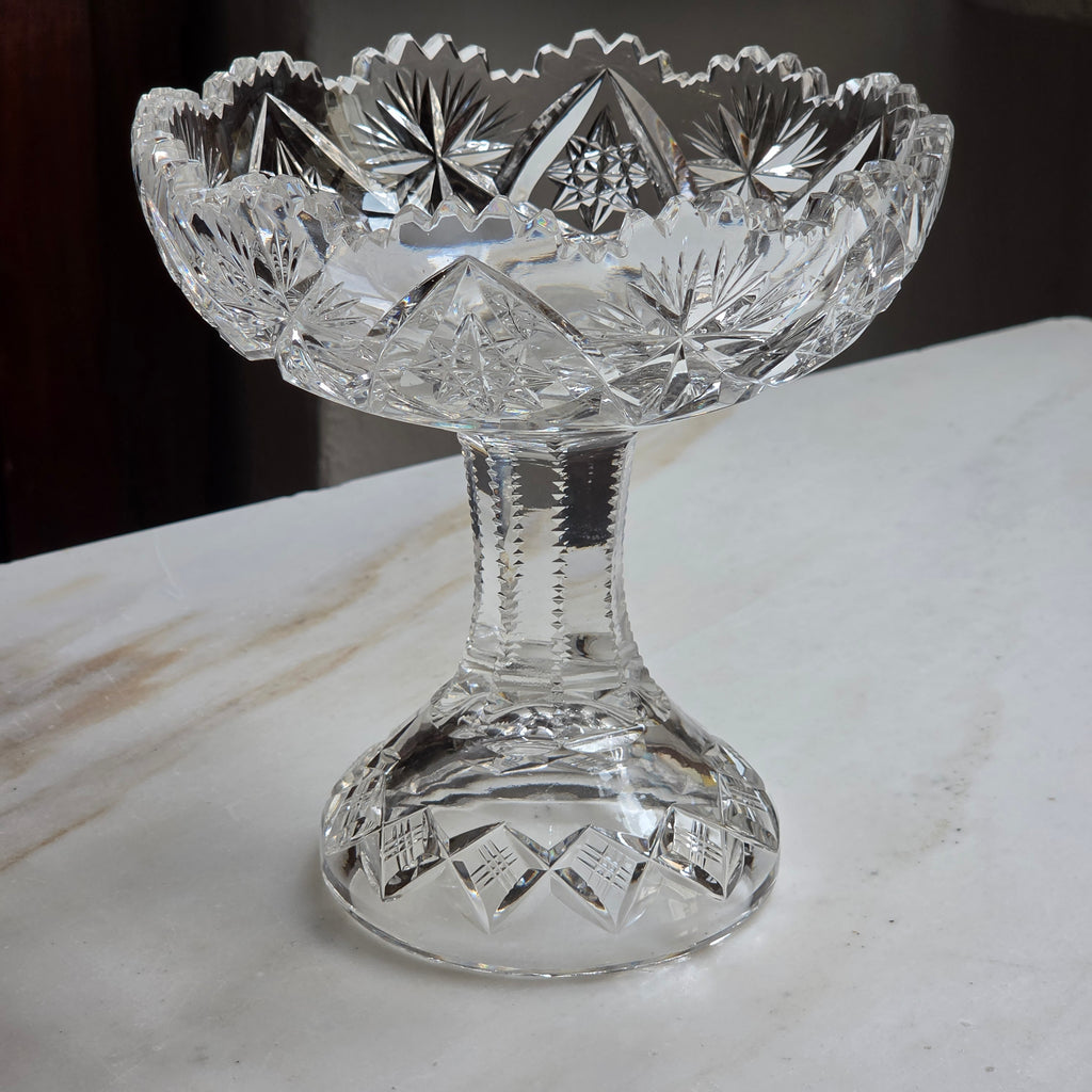 Vintage Kristall Schale auf Fuß - Etagere - Servierschale
