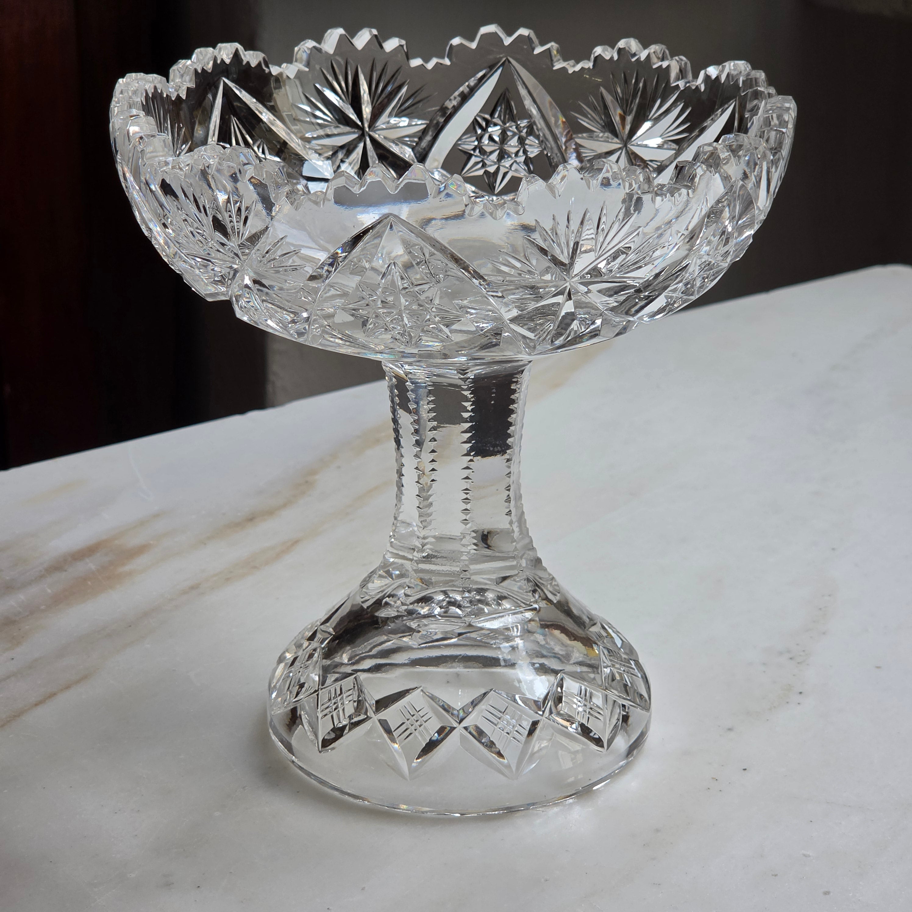 Vintage Kristall Schale auf Fuß - Etagere - Servierschale