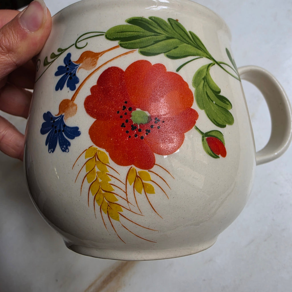 DDR Vintage Krug Landhaus Mohnblume Keramik