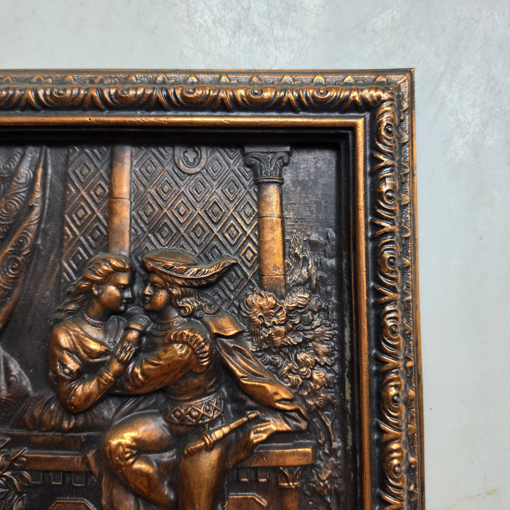 Altes Kupferbild „Romeo und Julia“, italienisch Wanddekortaion Balkonszene