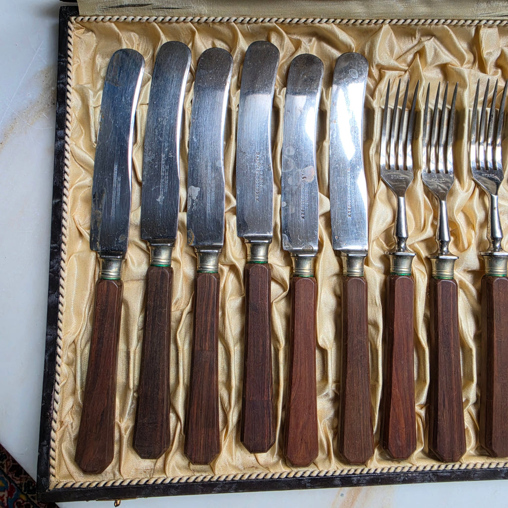 Antikes Dessert-Besteckset (12-teilig) von Rob. Berns Barmen – um 1900