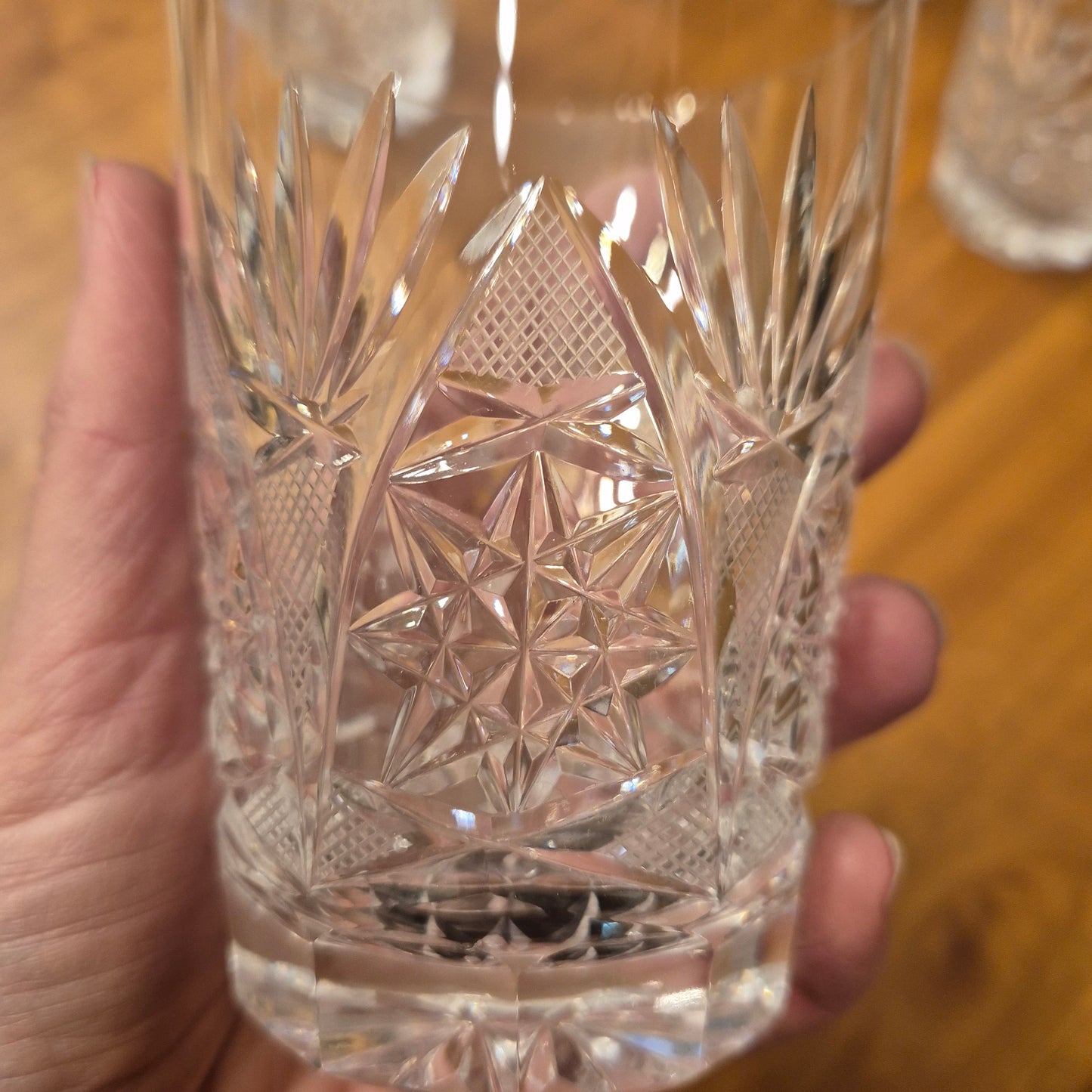 6x Vintage Kristall Whisky Gläser (1x mit minimalen Chip)