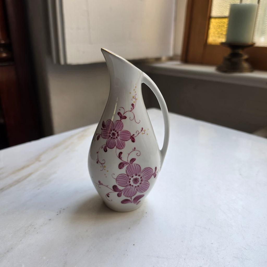 Vintage Porzellan Kännchen – Unterweißbach Thüringen - Blumendekor & Goldrand