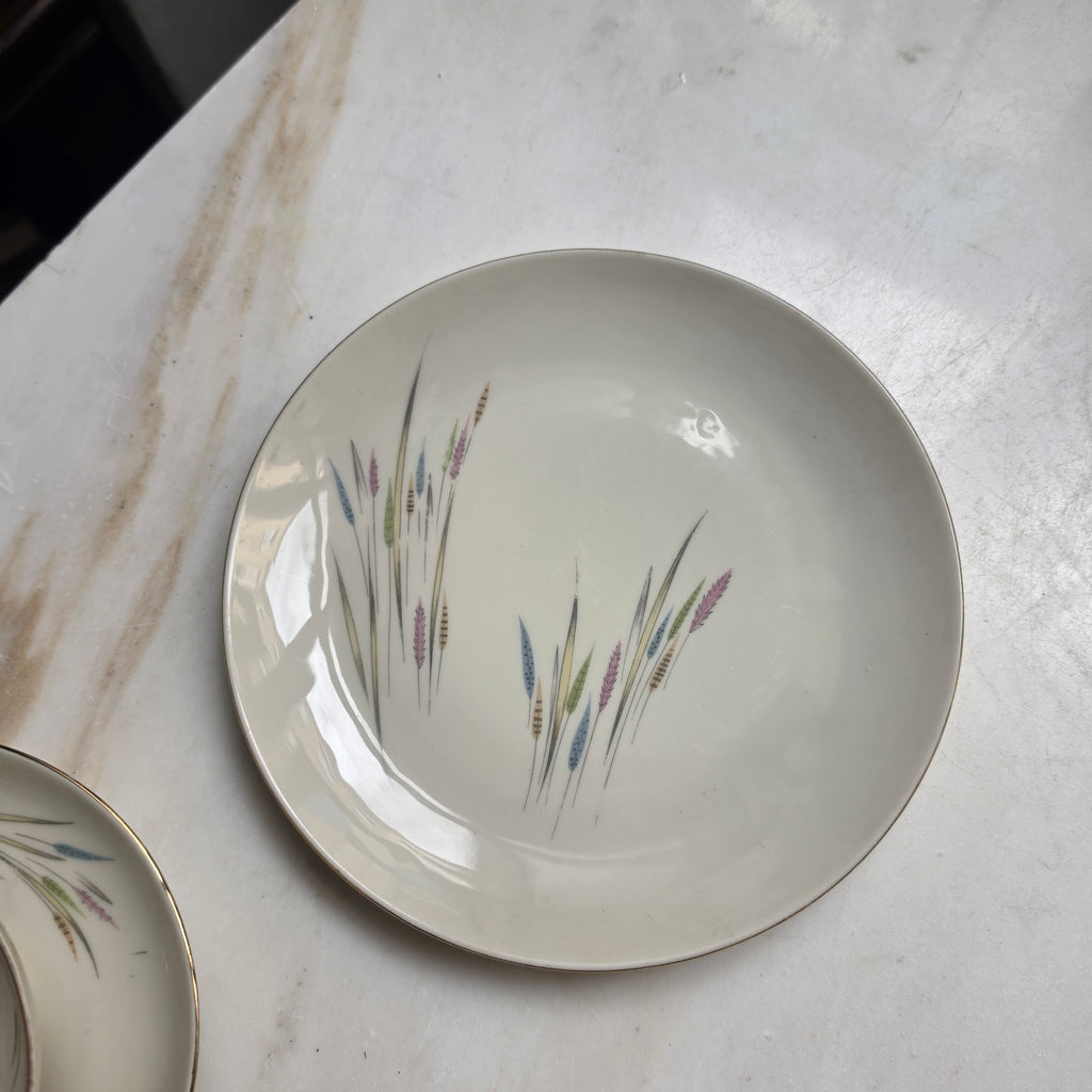 Vintage Porzellan Gedeck 3-teilig – Bareuther Waldsassen Bavaria Mid-Century Ähren-Motiv