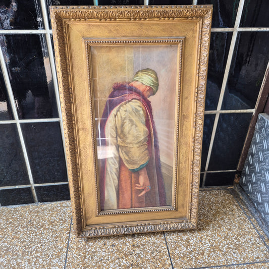 Antikes Gemälde Reproduktion: Denn er hatte große Besitztümer" von George Frederick hinter Glas auf Holz gemalt und gerahmt