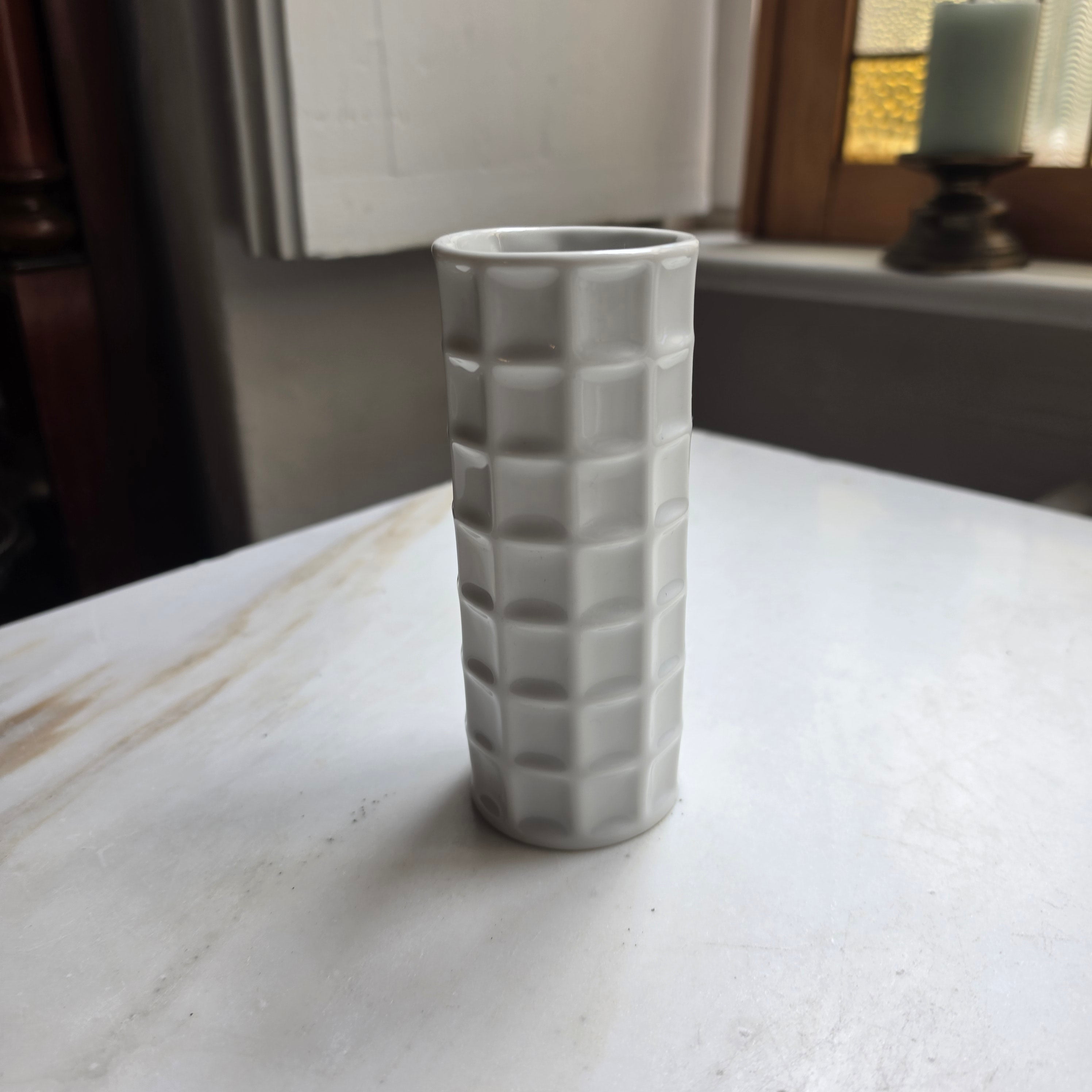 Mid-Century Porzellan-Stangenvase – Gerold Porzellan Bavaria – Geometrisches Relief