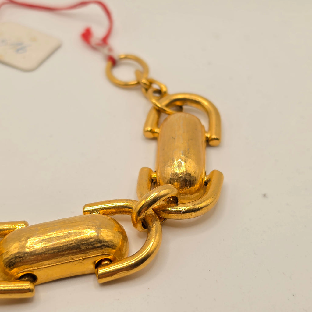 Vintage- Statement-Gliederarmband in mattiertem Gold-Look